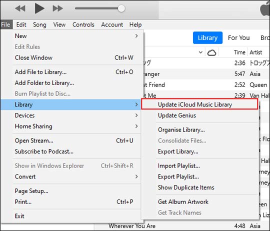  گزینه Update iCloud Music Library