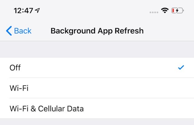 غیر فعال کردن قابلیت Background App Refresh 