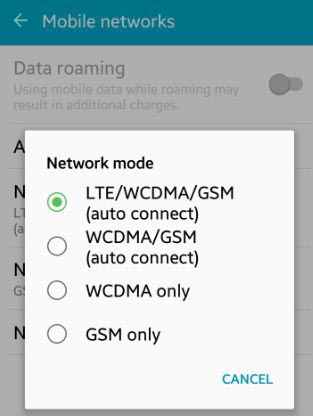 تغییر Mobile Network
