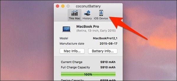  با استفاده از Coconut Battery یا iBackupBot از روی کامپیوتر سلامت باتری را چک کنید